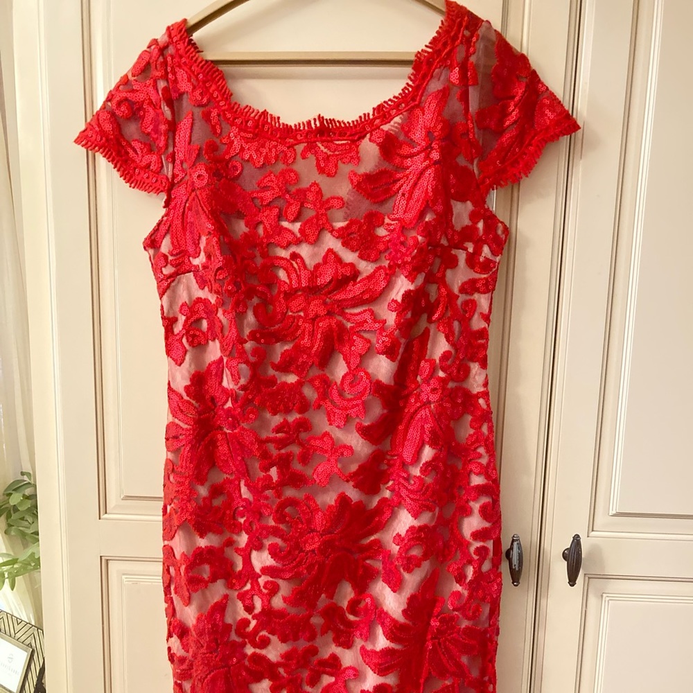 Red Sequin Calvin Kline Dress